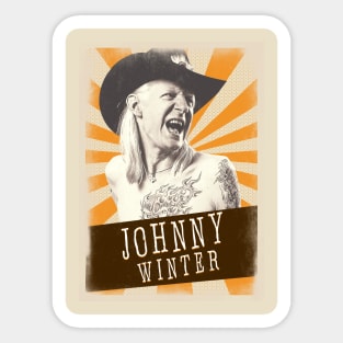 Vintage Aesthetic Johnny Winter 80s Sticker